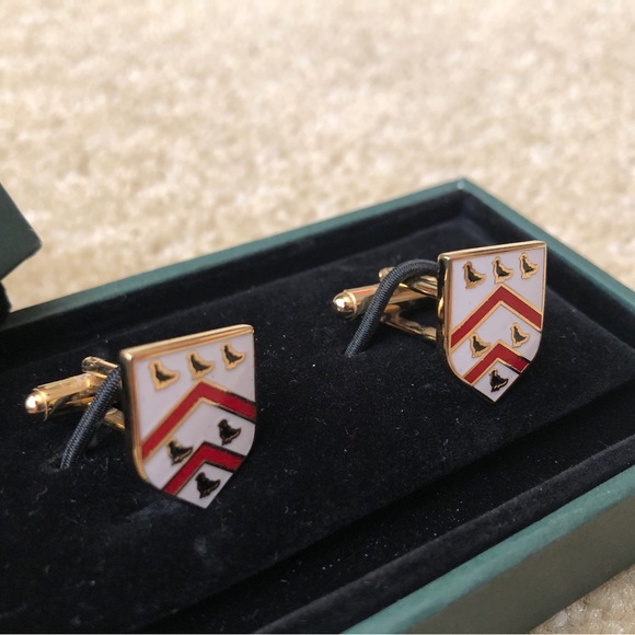 University of Oxford Worcester College Cufflinks by Ede & Ravenscroft - Gold Bar - Picture 3 of 7